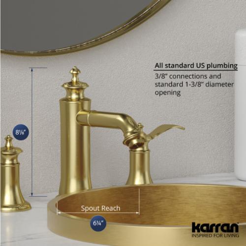 Vineyard Solid Brass Brushed Gold Bathroom Faucet 4