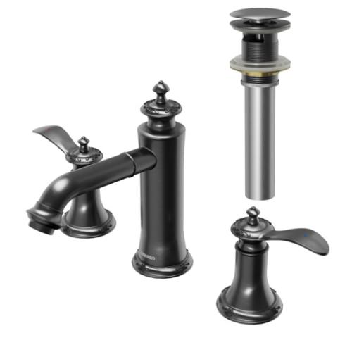 Vineyard Solid Brass Gunmetal Grey Bathroom Faucet 2