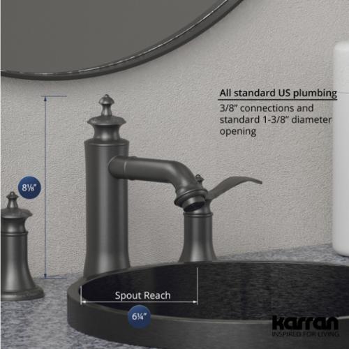 Vineyard Solid Brass Gunmetal Grey Bathroom Faucet 4