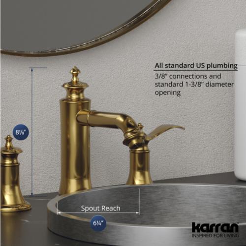 Vineyard Solid Brass Gold Bathroom Faucet 4