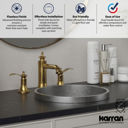 Vineyard Solid Brass Gold Bathroom Faucet 5