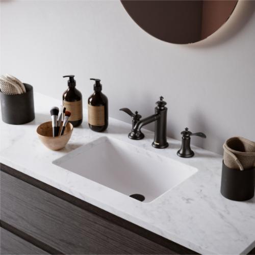 Vineyard Solid Brass Matte Black Bathroom Faucet 3