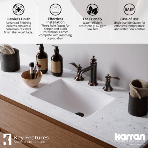 Vineyard Solid Brass Oil Rubbed Bronze Bathroom Faucet 3