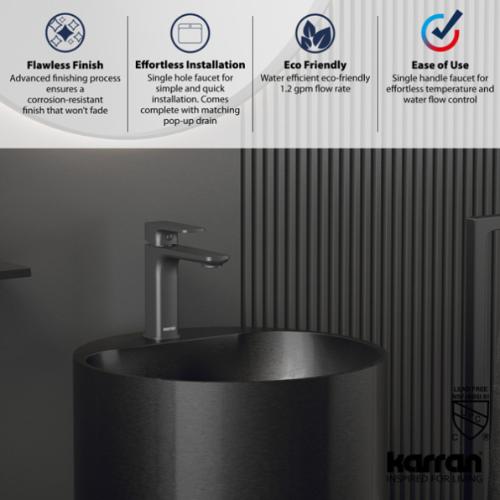 Venda Solid Brass Gunmetal Grey Bathroom Faucet 5