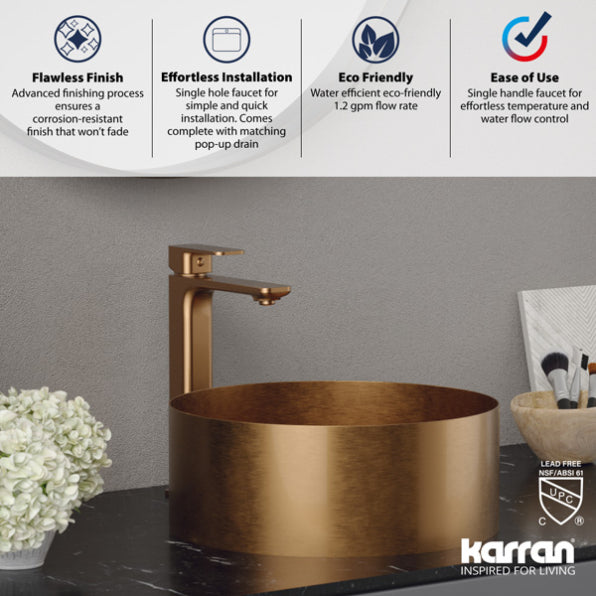 Venda Solid Brass Brushed Copper Bathroom Faucet 5