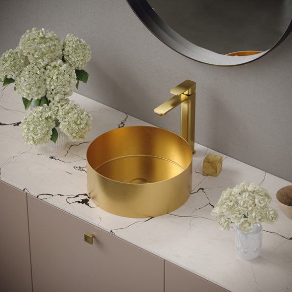Venda Solid Brass Brushed Gold Bathroom Faucet 3