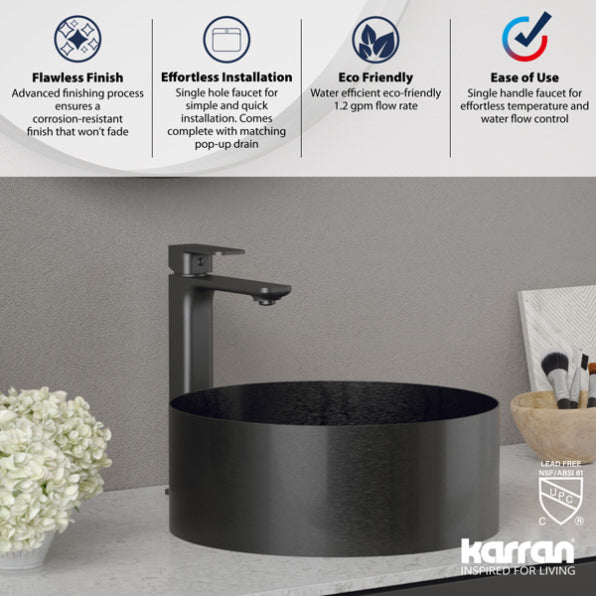 Venda Solid Brass Gunmetal Grey Bathroom Faucet 5
