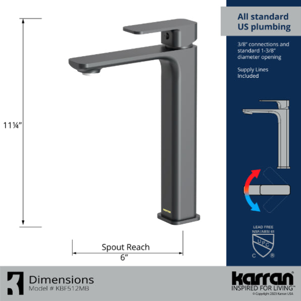Venda Solid Brass Matte Black Bathroom Faucet 3