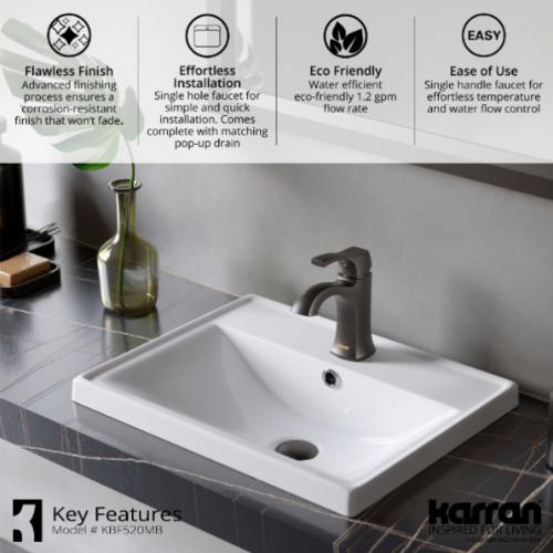 Randburg Solid Brass Matte Black Bathroom Faucet 5