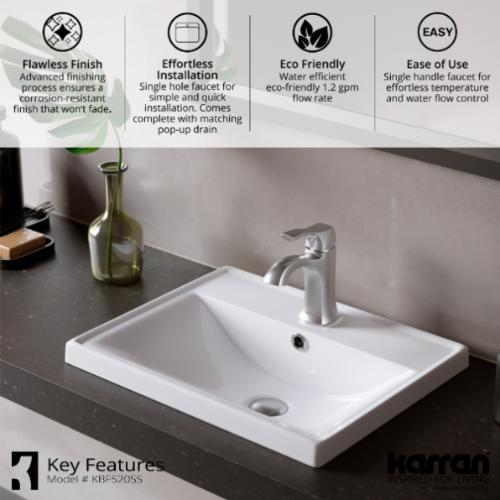 Randburg Solid Brass Stainless Steel Bathroom Faucet 5
