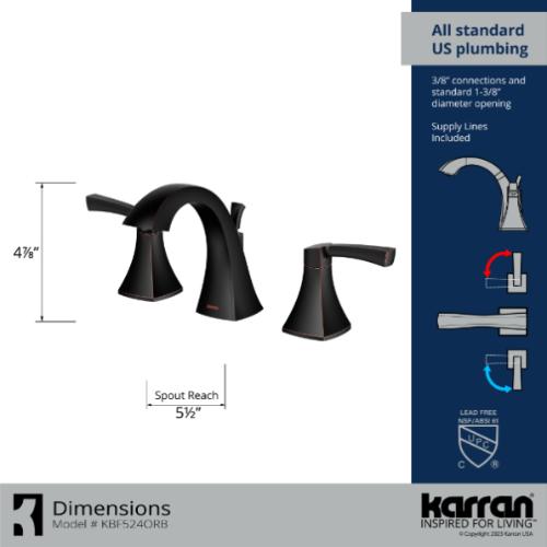 Randburg Solid Brass Oil Rubbed Bronze Bathroom Faucet 4