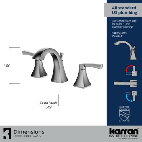 Randburg Solid Brass Stainless Steel Bathroom Faucet 4
