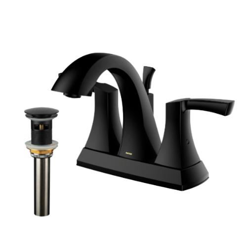 Randburg Solid Brass Matte Black Bathroom Faucet 2
