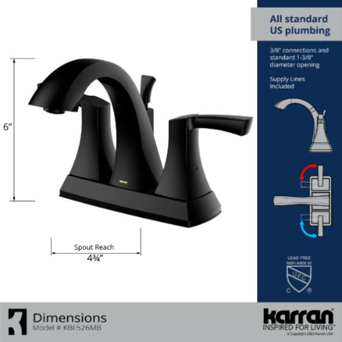 Randburg Solid Brass Matte Black Bathroom Faucet 4