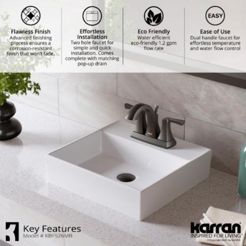 Randburg Solid Brass Matte Black Bathroom Faucet 5