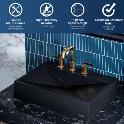 Gillingham Solid Brass Gold Bathroom Faucet 3