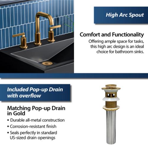 Gillingham Solid Brass Gold Bathroom Faucet 4