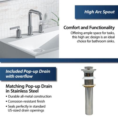Gillingham Solid Brass Stainless Steel Bathroom Faucet 4