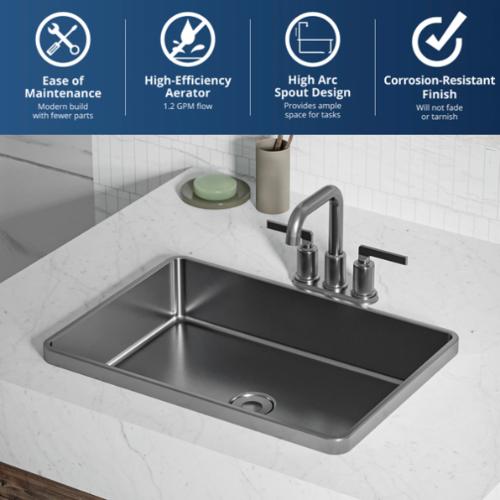 Gillingham Solid Brass Gunmetal Grey Bathroom Faucet 3