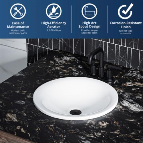 Gillingham Solid Brass Matte Black Bathroom Faucet 3