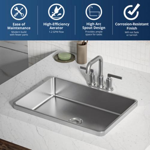 Gillingham Solid Brass Stainless Steel Bathroom Faucet 3