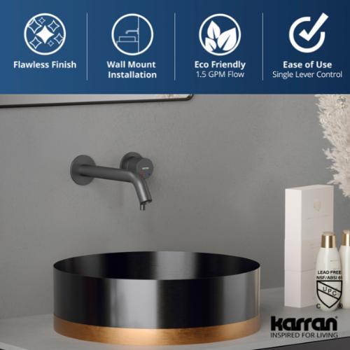 Grantham Solid Brass Gunmetal Grey Bathroom Faucet 4