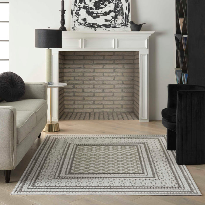 Key Largo Light Grey KLG02 Polypropylene & Polyester Modern Area Rug - 8 Ft x 10 Ft