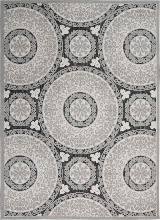 Key Largo Grey KLG03 Polypropylene & Polyester Contemporary Area Rug - 5 Ft x 7 Ft