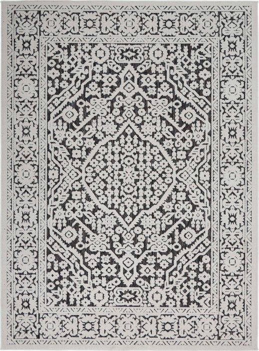 Key Largo Dark Grey KLG04 Polypropylene & Polyester Persian Area Rug - 8 Ft Runner