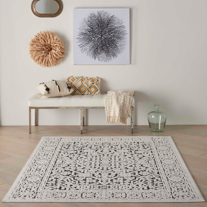Key Largo Dark Grey KLG04 Polypropylene & Polyester Persian Area Rug - 8 Ft Runner
