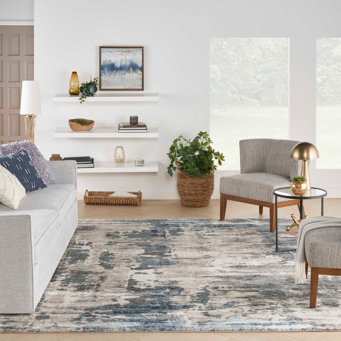 American Manor Ivory Blue Polypropylene & Polyester IVBLU