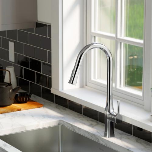 Standerton Solid Brass Chrome Kitchen Faucet 2