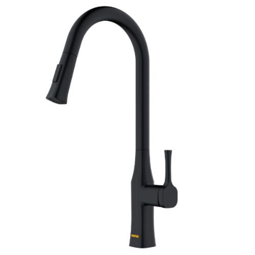 Standerton Solid Brass Matte Black Kitchen Faucet 1