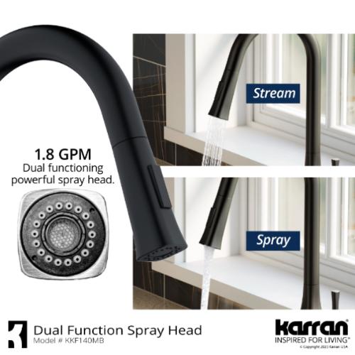 Standerton Solid Brass Matte Black Kitchen Faucet 5