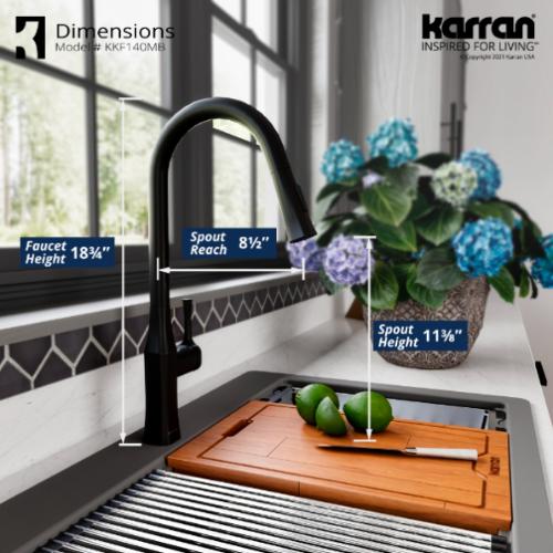 Standerton Solid Brass Matte Black Kitchen Faucet 6