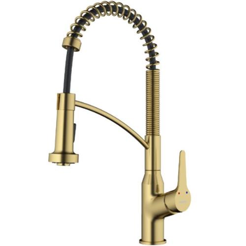 Scottsdale Solid Brass Brushed Gold Kitchen Faucet 1