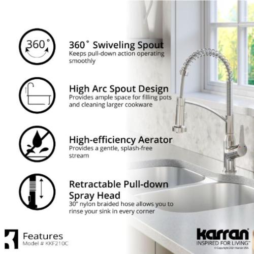 Scottsdale Solid Brass Chrome Kitchen Faucet 4