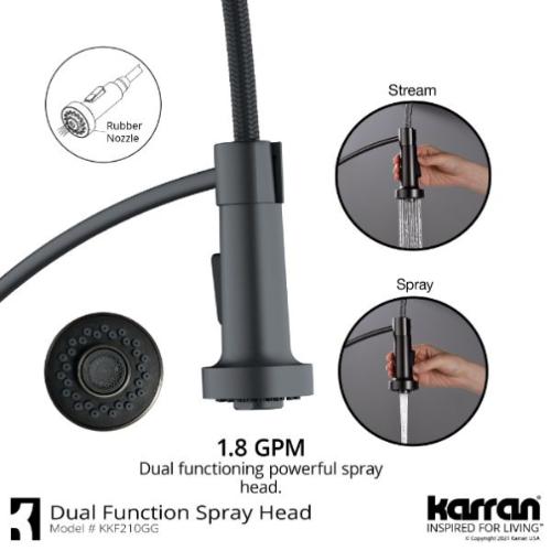 Scottsdale Solid Brass Gunmetal Grey Kitchen Faucet 5