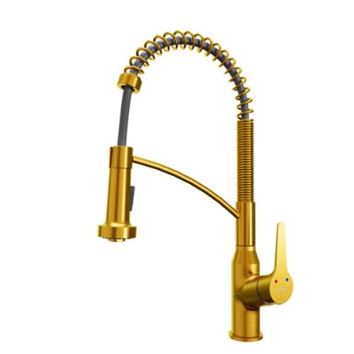 Scottsdale Solid Brass Gold Kitchen Faucet 1