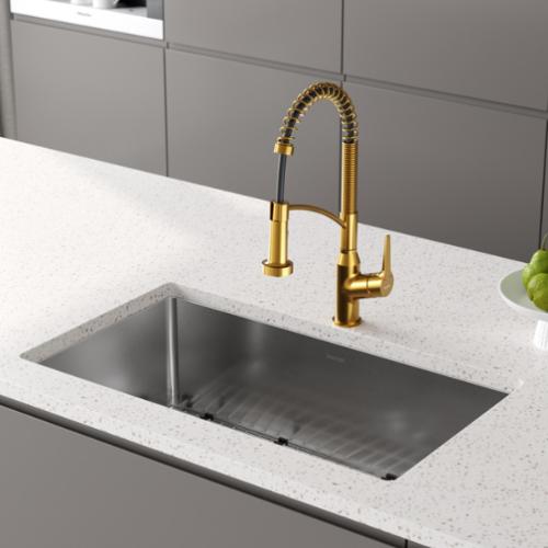 Scottsdale Solid Brass Gold Kitchen Faucet 2