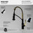 Scottsdale Solid Brass Matte Black and Spot Free Brushed Gold Kitchen Faucet 3