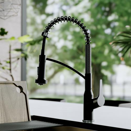 Scottsdale Solid Brass Matte Black and Spot Free Gunmetal Grey Kitchen Faucet 2