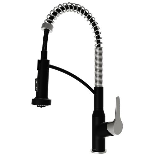 Scottsdale Solid Brass Matte Black and Spot Free Stainless Steel Kitchen Faucet 1