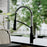 Scottsdale Solid Brass Matte Black and Spot Free Stainless Steel Kitchen Faucet 2