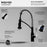 Scottsdale Solid Brass Matte Black and Spot Free Stainless Steel Kitchen Faucet 3