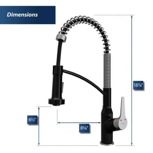Scottsdale Solid Brass Matte Black and Stainless Steel Kitchen Faucet 3