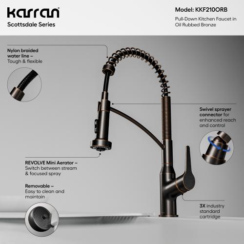 Scottsdale Solid Brass Oil Rubbed Bronze Kitchen Faucet 4