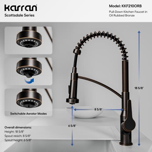 Scottsdale Solid Brass Oil Rubbed Bronze Kitchen Faucet 5