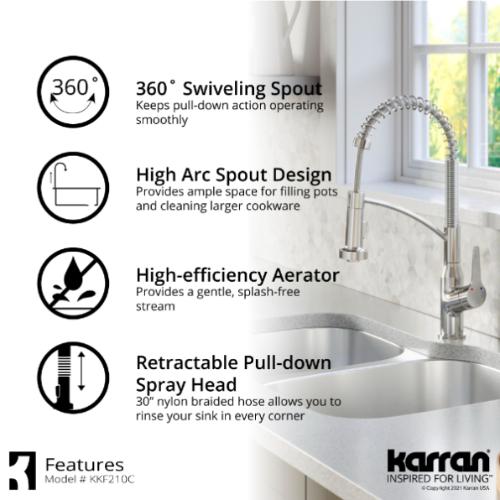 Scottsdale Solid Brass Chrome Kitchen Faucet 4