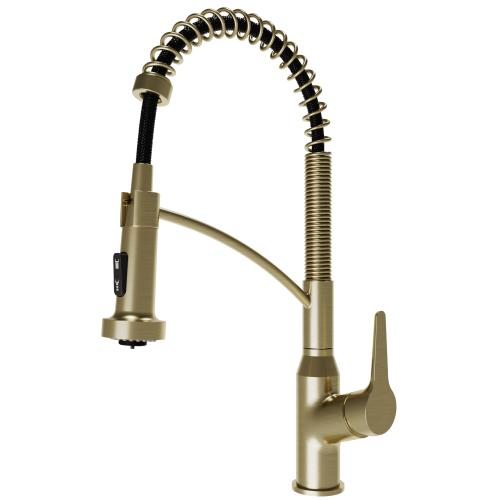 Scottsdale Solid Brass Spot Free Brushed Gold Kitchen Faucet 1